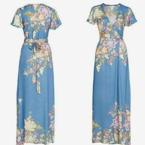 Spell "Blue Skies" Wrap Maxi Dress M